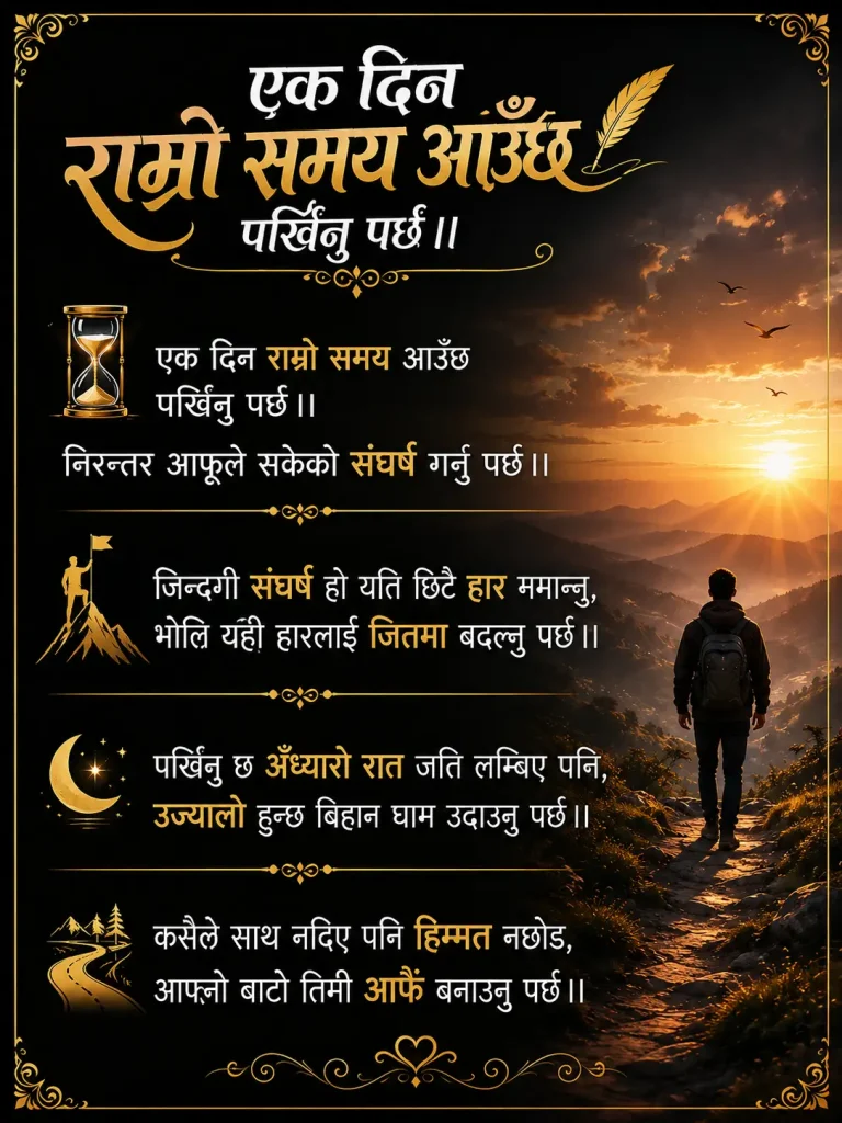 Nepali motivational gajal about struggle and hope