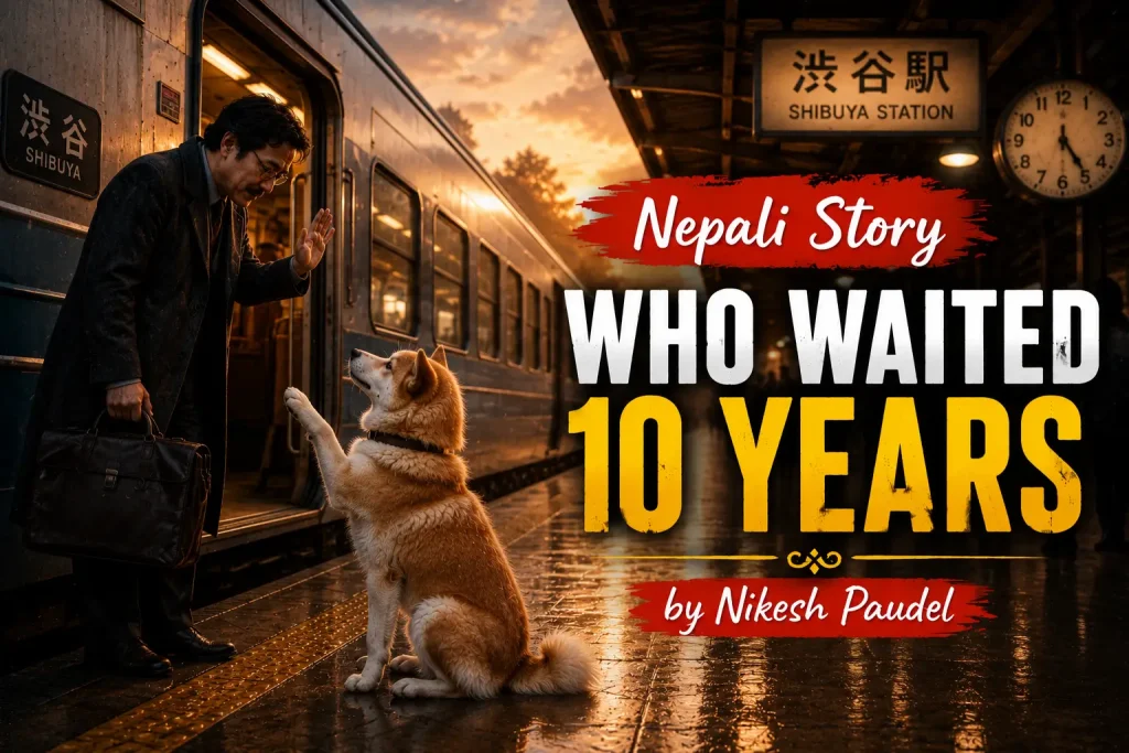 Hachiko loyalty story — dog waiting at Shibuya station
